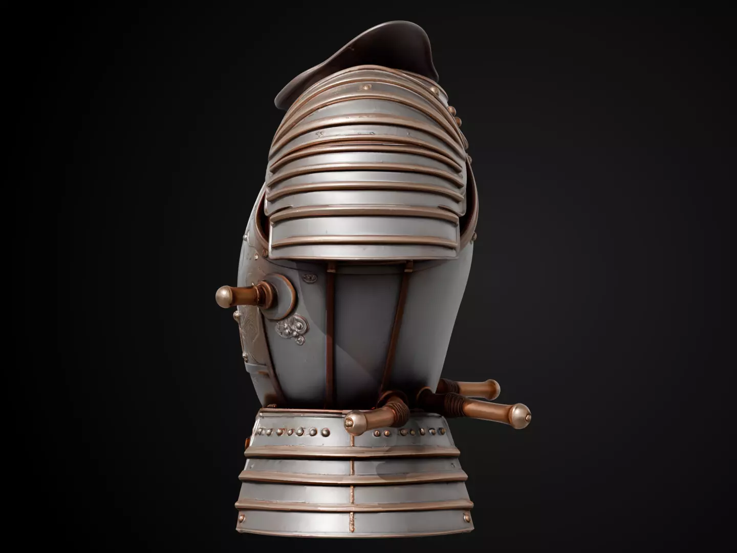 Stylized Samurai Armor - Silver Ronin 3D print model_9