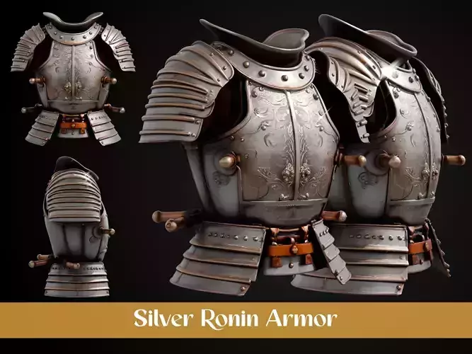 Stylized Samurai Armor - Silver Ronin