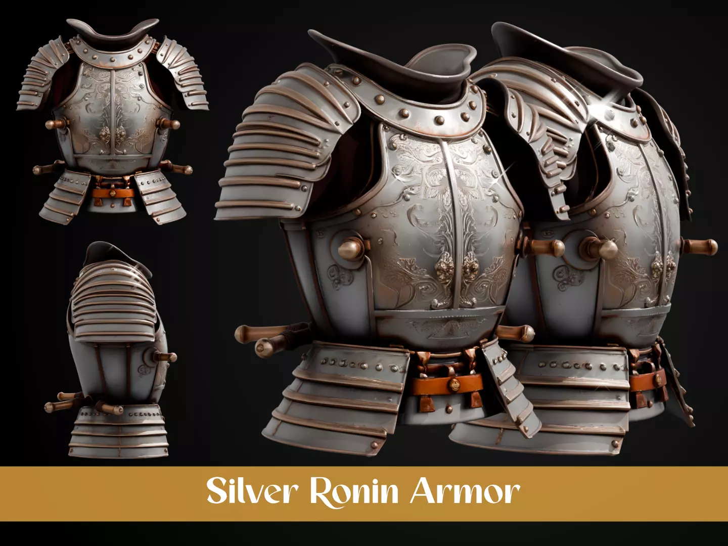 Stylized Samurai Armor - Silver Ronin 3D print model_0