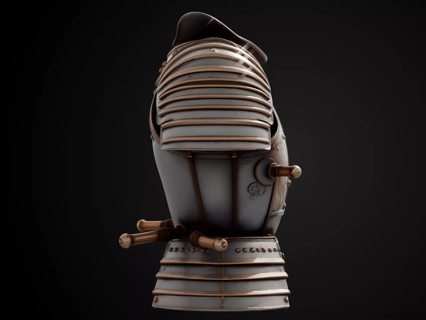 Stylized Samurai Armor - Silver Ronin 3D print model_3