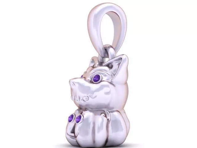 CAT PENDANT 3D PRINATBLE MODEL 3D print model_3