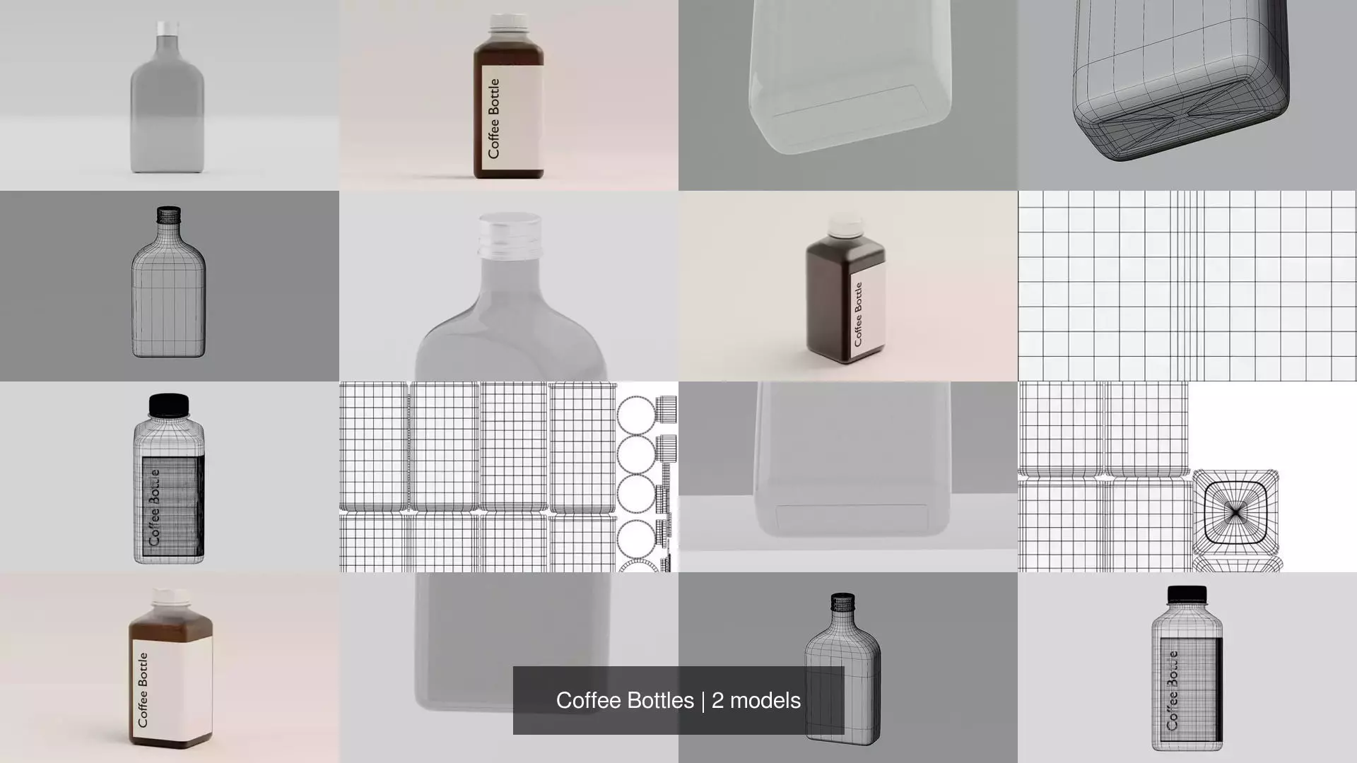 Coffee Bottles 3D Model Collection_0