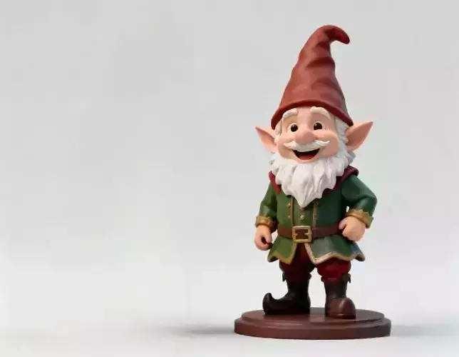 2575Fairy Tale Gnome   Color Full Body Figurine on Base  magic