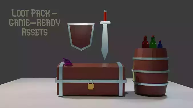 Loot Pack Game-Ready Assets Low-poly 3D model Loot Pack Game-Ready Assets Low-poly 3D model