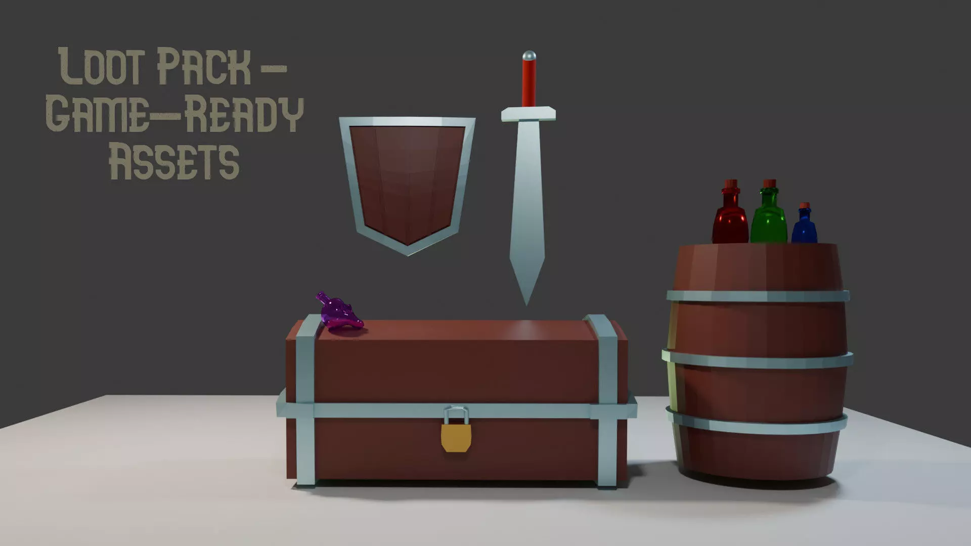 Loot Pack Game-Ready Assets Low-poly 3D model_0
