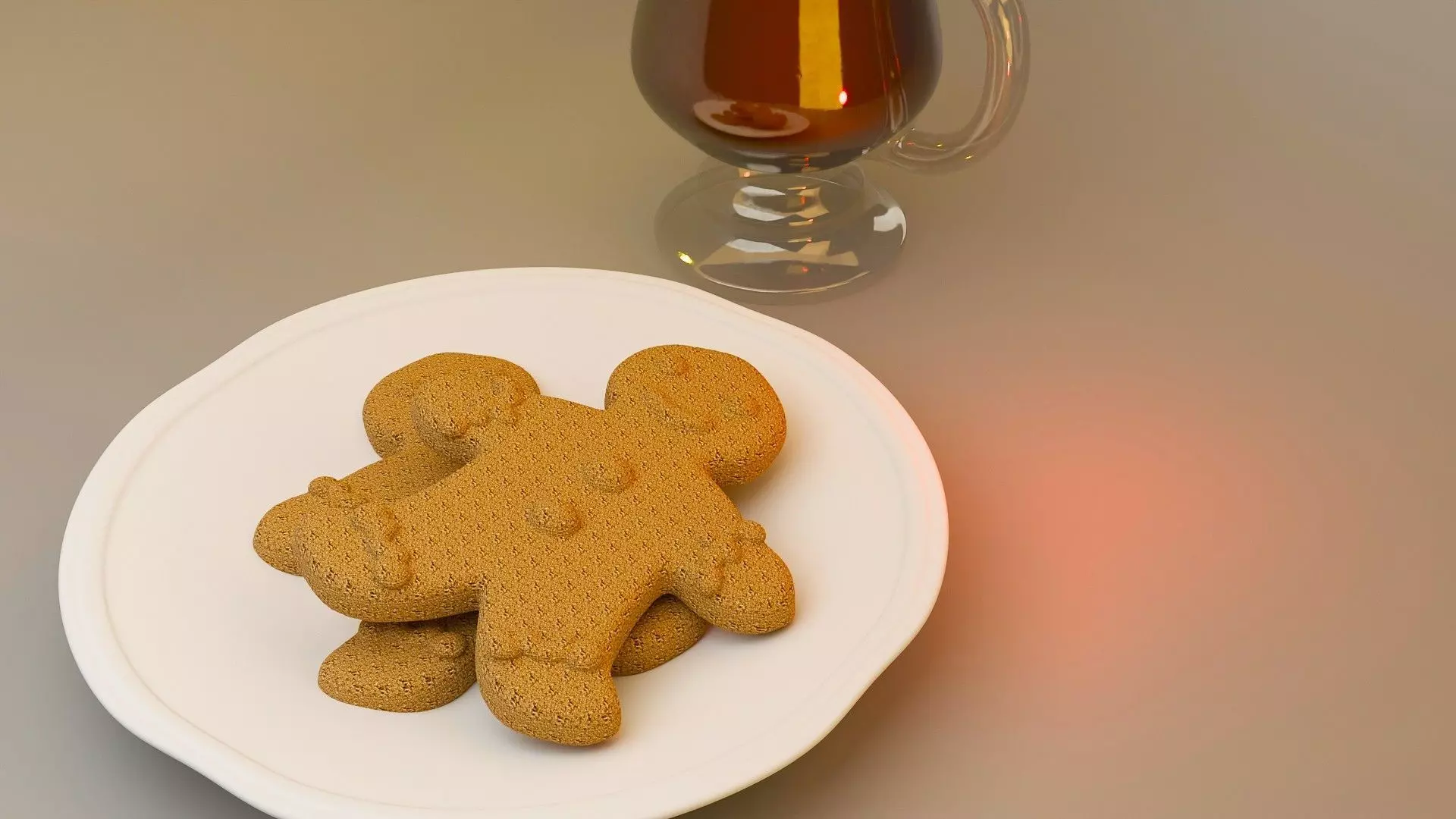 Santa Miniature Milk Cookies and Plate Christmas Dollhouse 3D print model_14