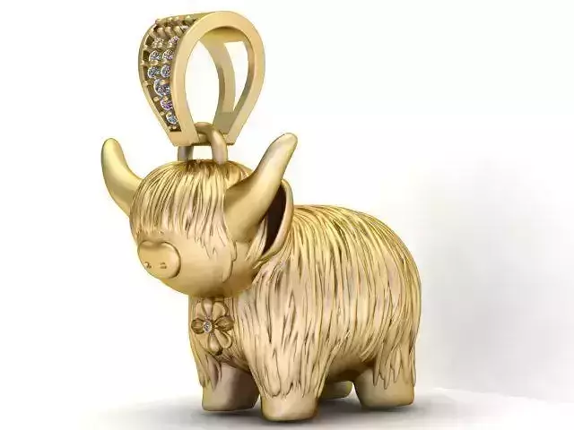 COW PENDANT 3D PRINTABLE MODEL 