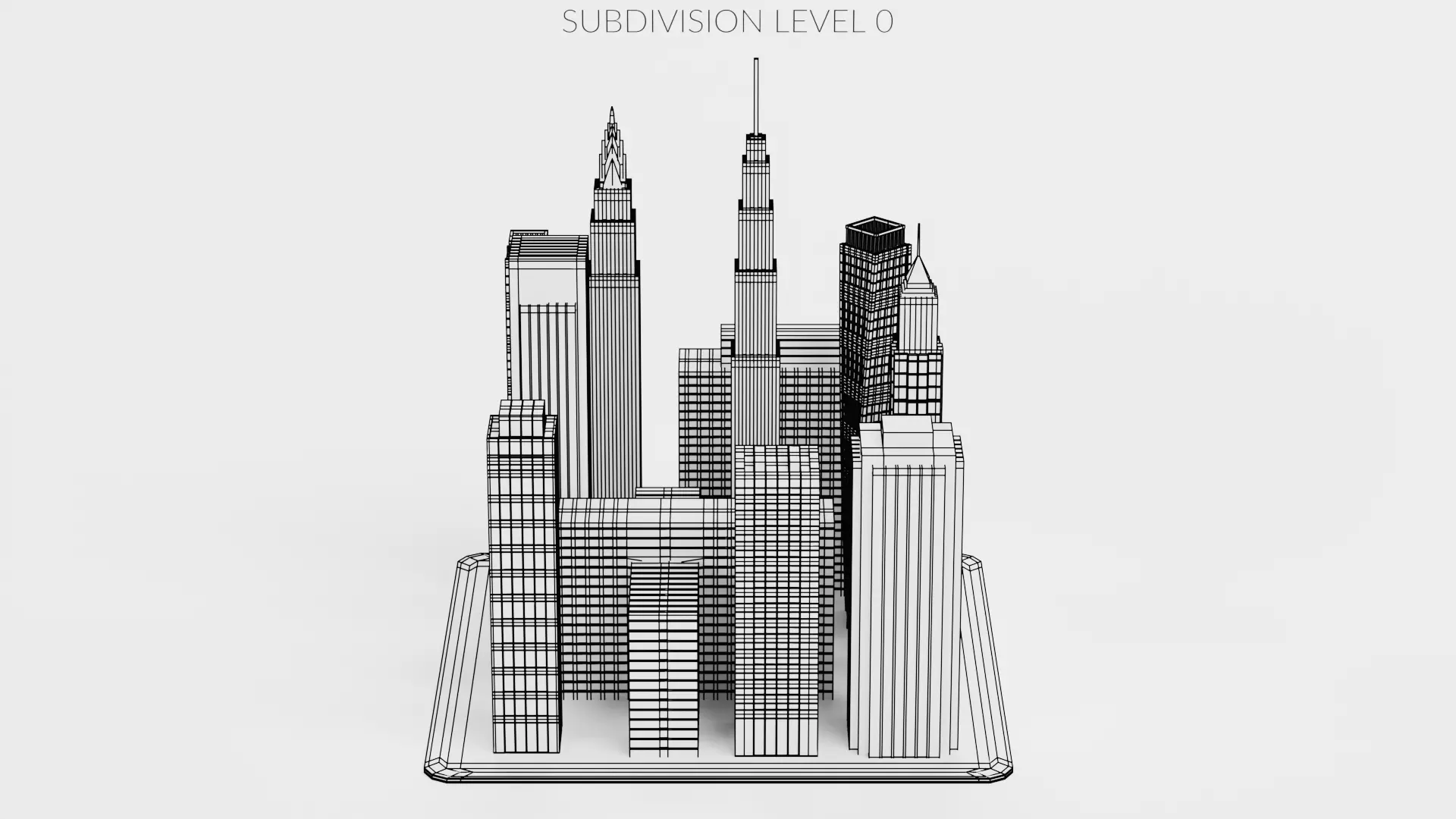 Paper City Block Low-poly 3D model_11