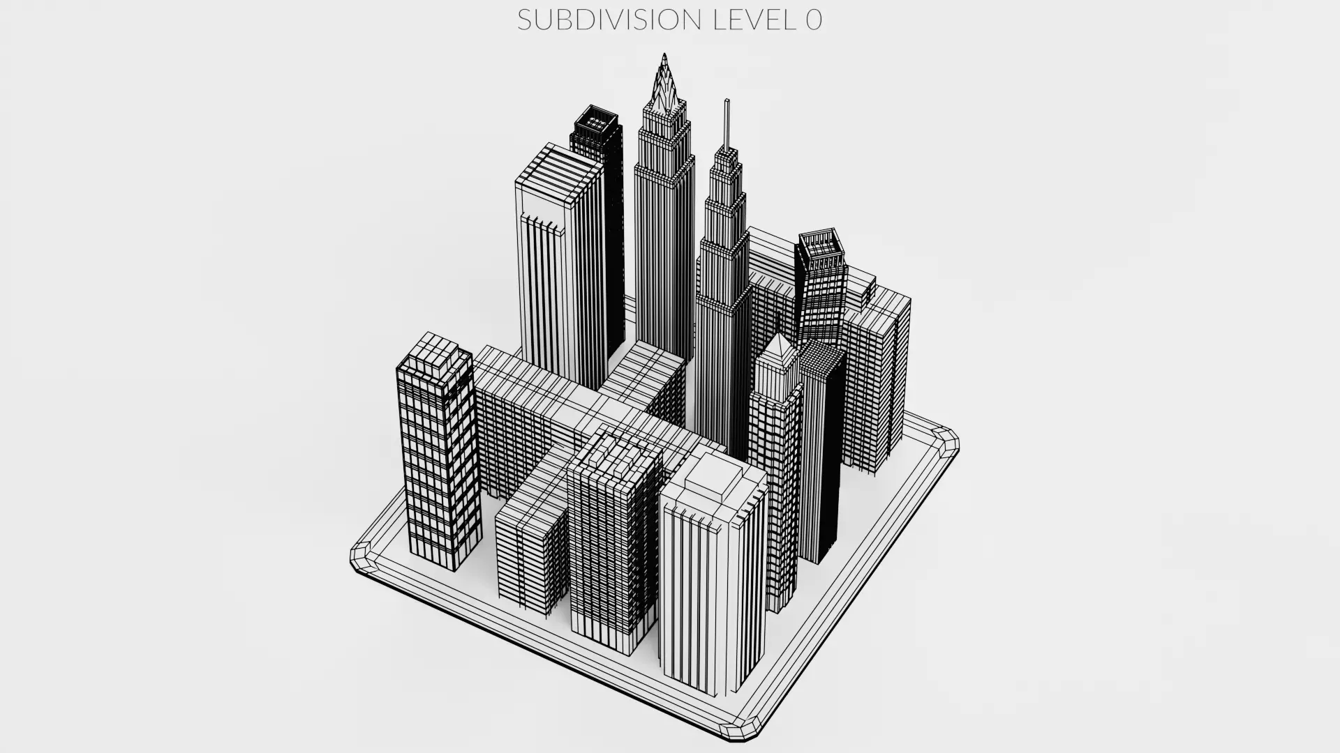 Paper City Block Low-poly 3D model_12