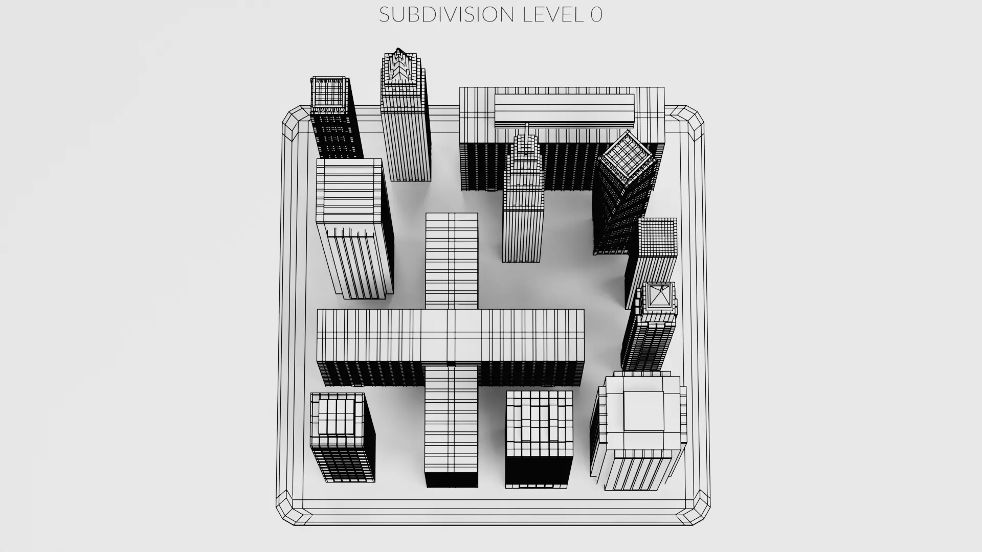Paper City Block Low-poly 3D model_15
