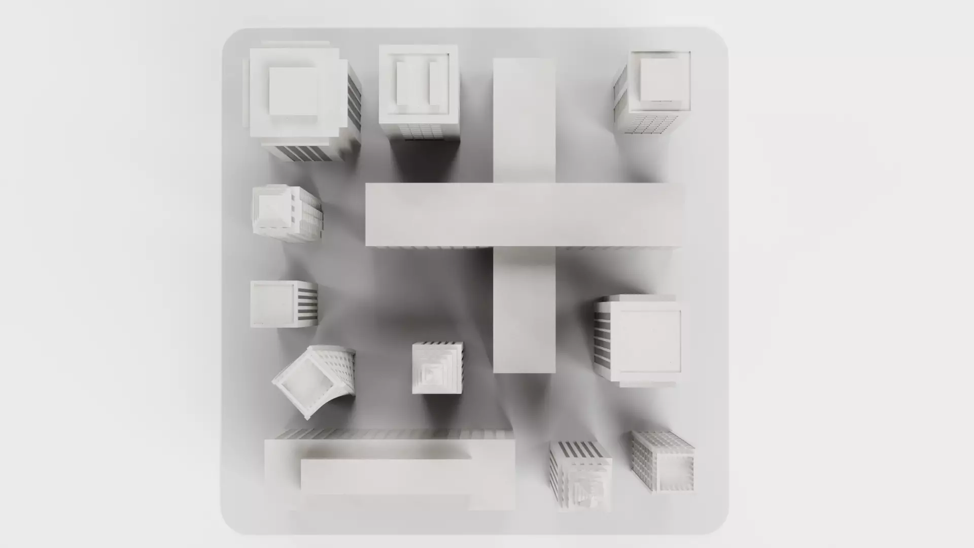 Paper City Block Low-poly 3D model_5