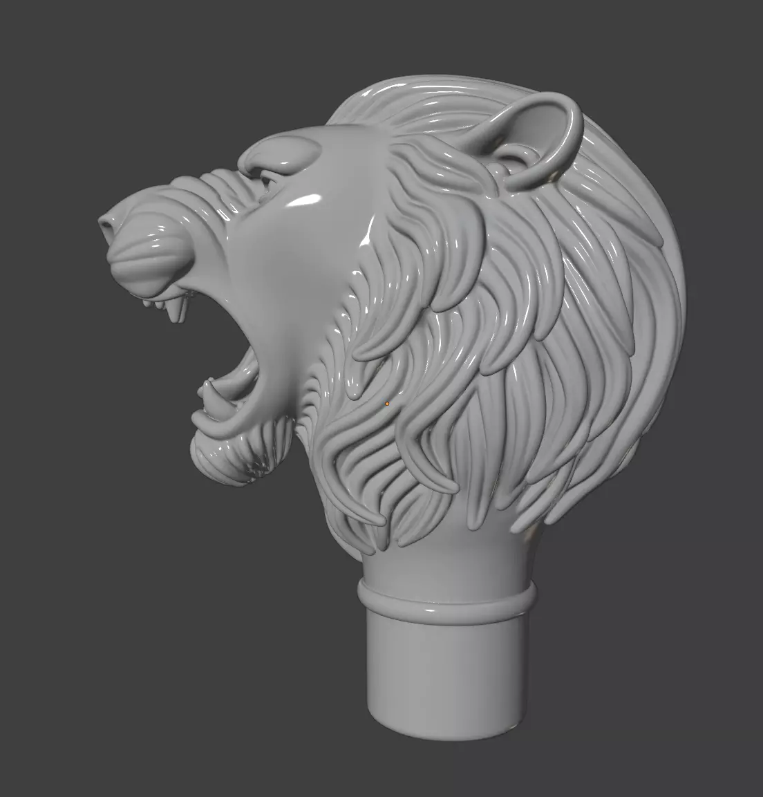 LION HEAD CANE HANDLE 3D print model_3
