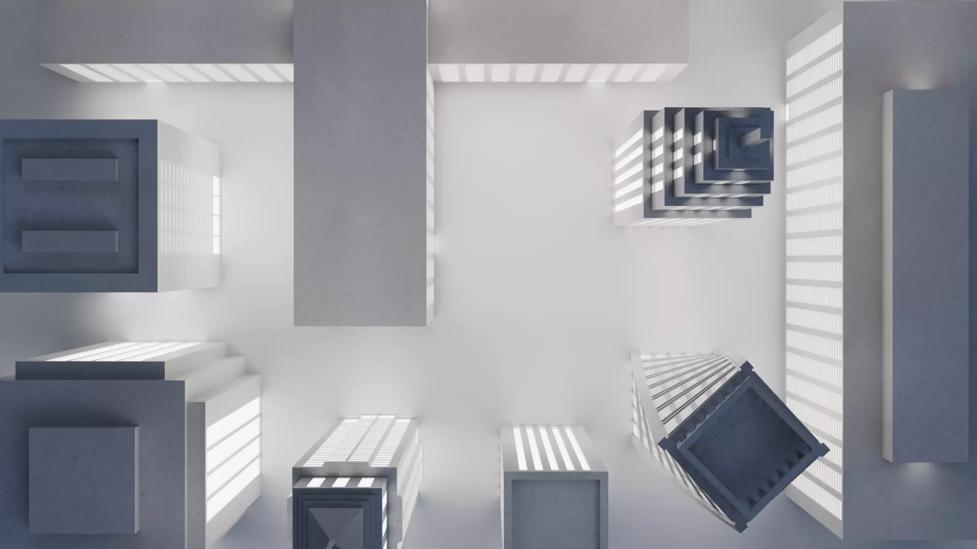 Paper City Block - Night Town Low-poly 3D model_7