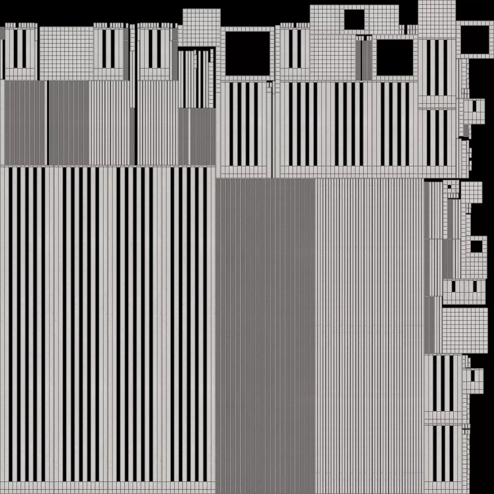 Paper City Block - Night Town Low-poly 3D model_17