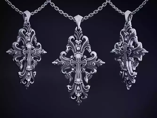 Cross Pendant 3D Printable and Castable