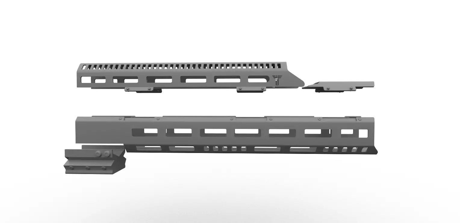 N-4 Tactical Handguard Low-poly 3D model_5