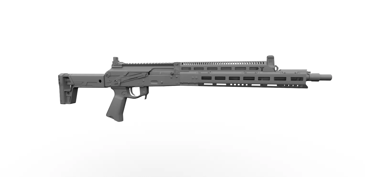 N-4 Tactical Handguard Low-poly 3D model_3