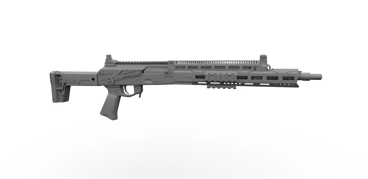 N-4 Tactical Handguard Low-poly 3D model_2