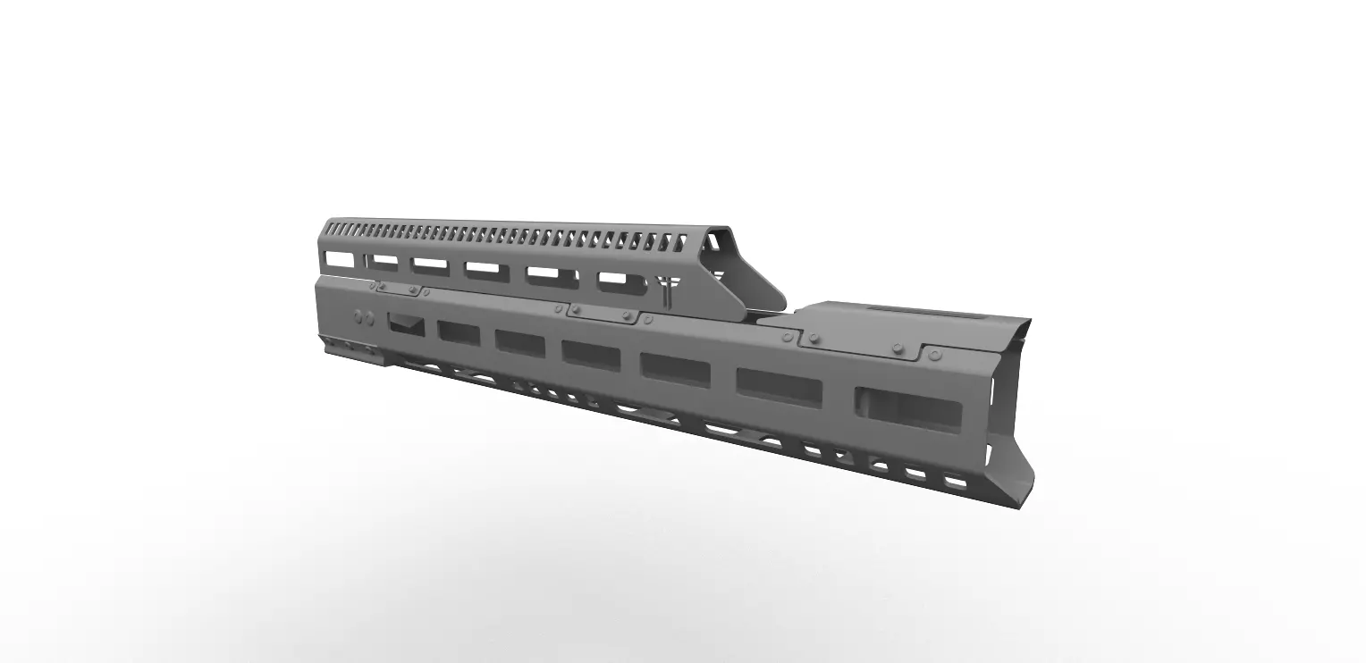 N-4 Tactical Handguard Low-poly 3D model_4
