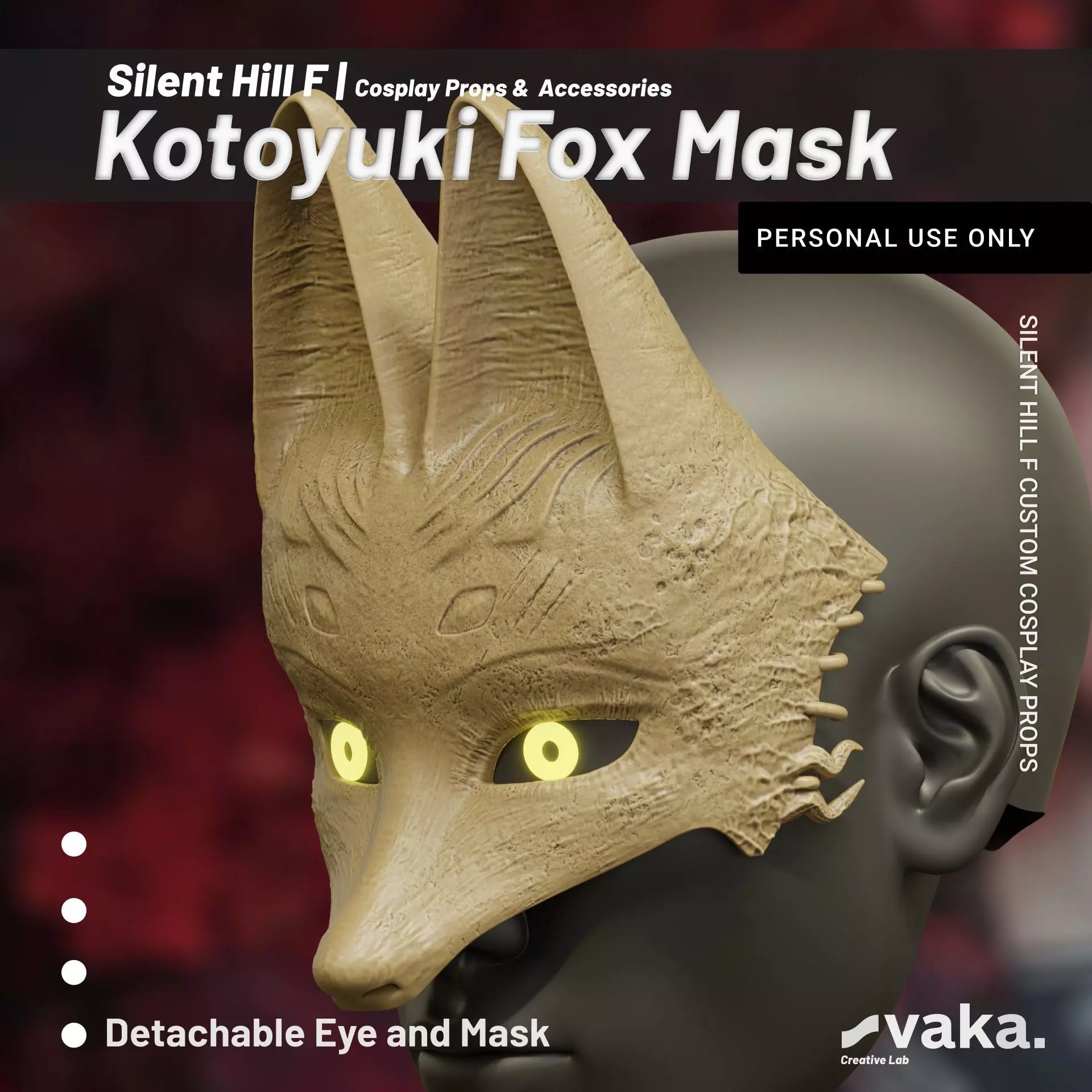 Kotoyuki Tsuneki Fox Mask Silent Hill F Inspired 3D STL 3D print model_0