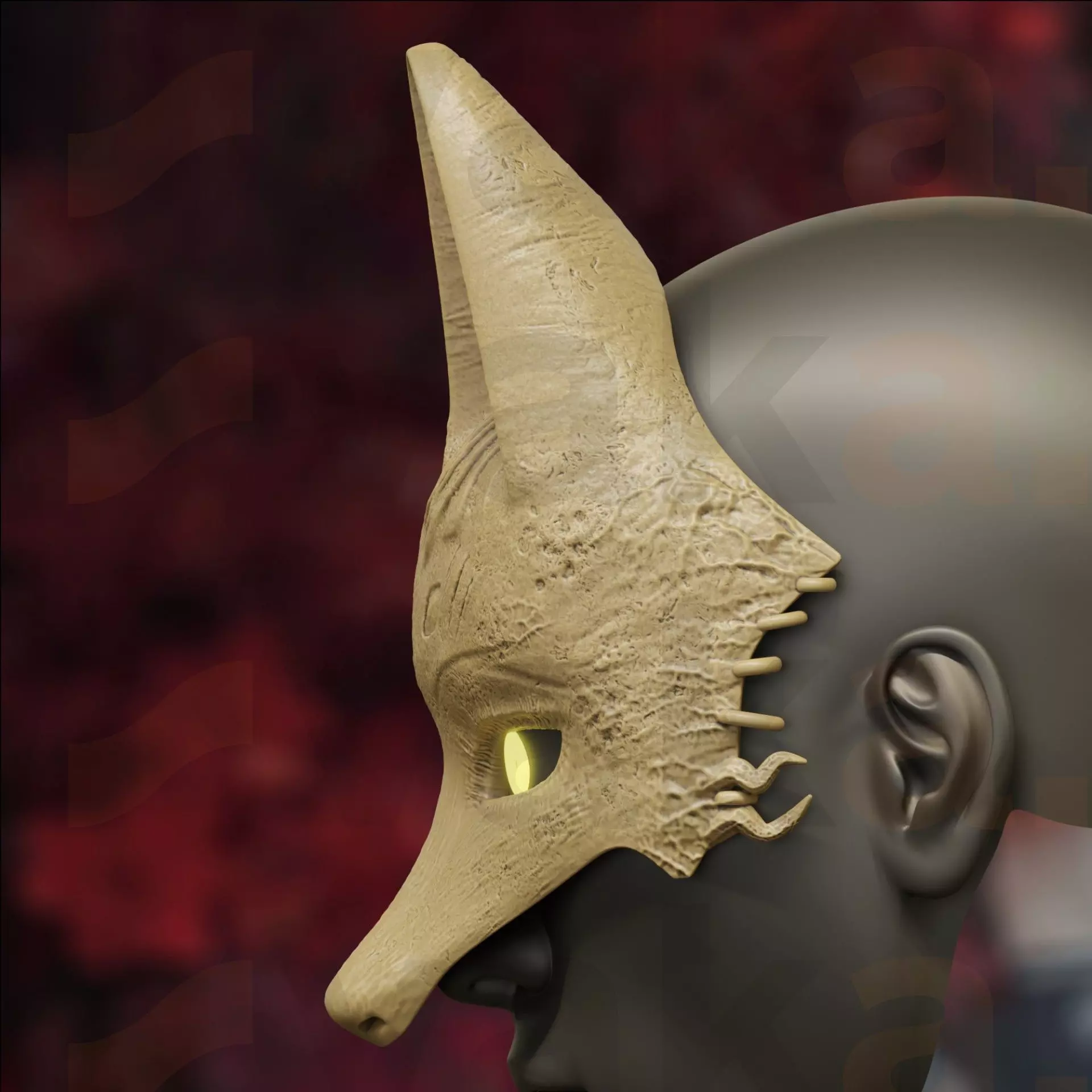 Kotoyuki Tsuneki Fox Mask Silent Hill F Inspired 3D STL 3D print model_3