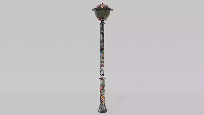Low-Poly Street Lamp Game Ready  PBR Textures  Optimized