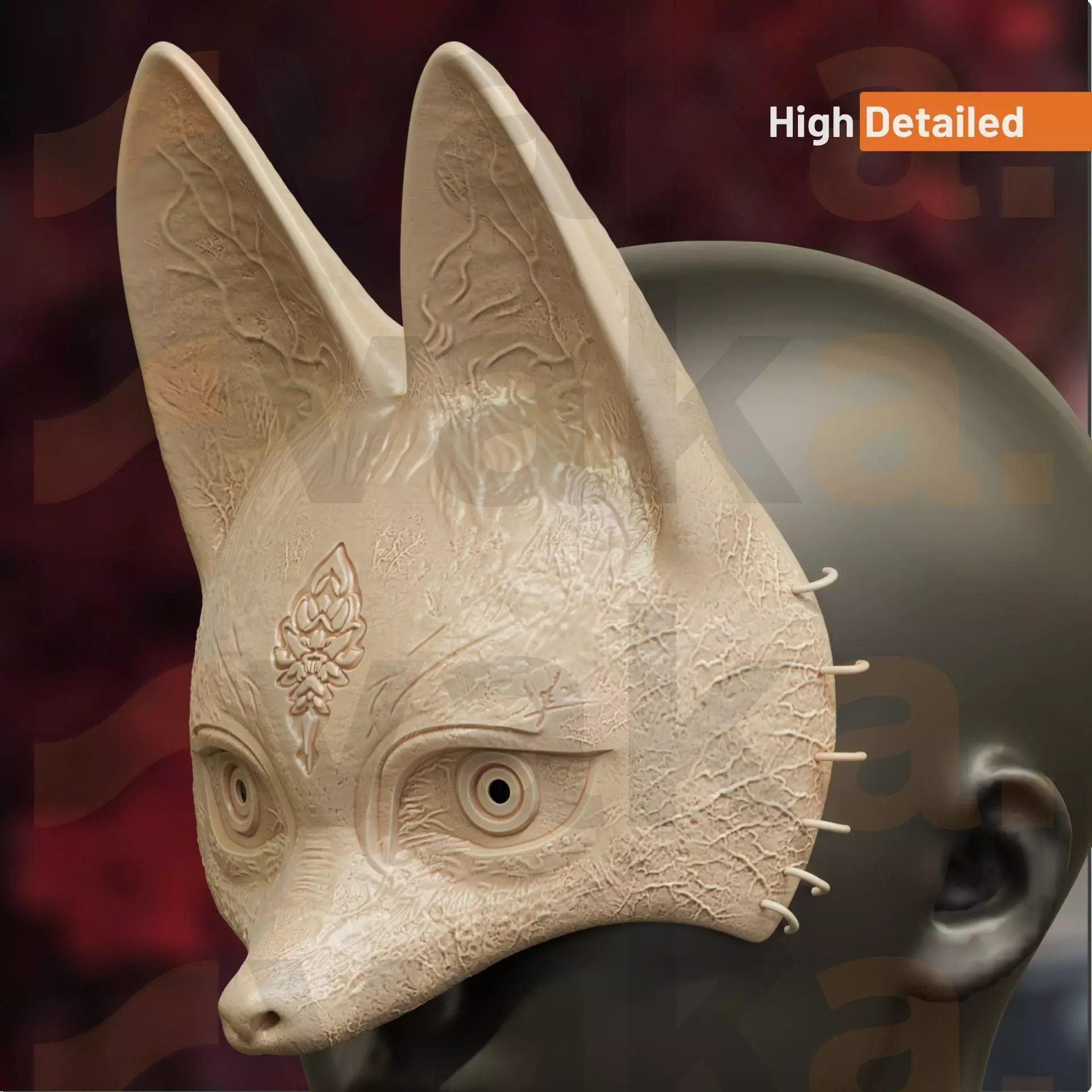 Fox Mask Hinako Steel Pipe Silent Hill F Inspired 3D Print STL 3D print model_1