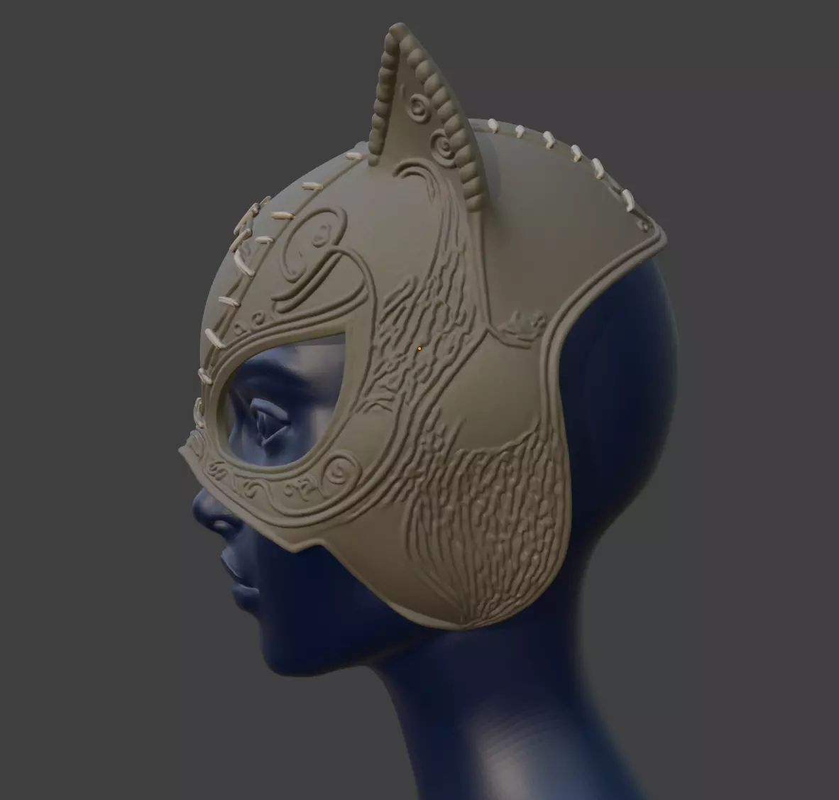 WOMAN CAT MASK 3D print model_1