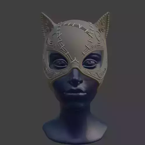 WOMAN CAT MASK 3D print model WOMAN CAT MASK 3D print model