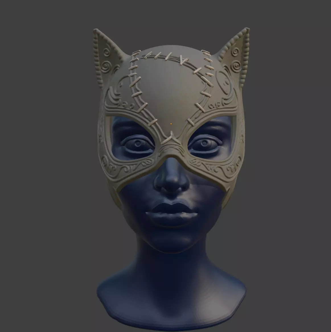 WOMAN CAT MASK 3D print model_0