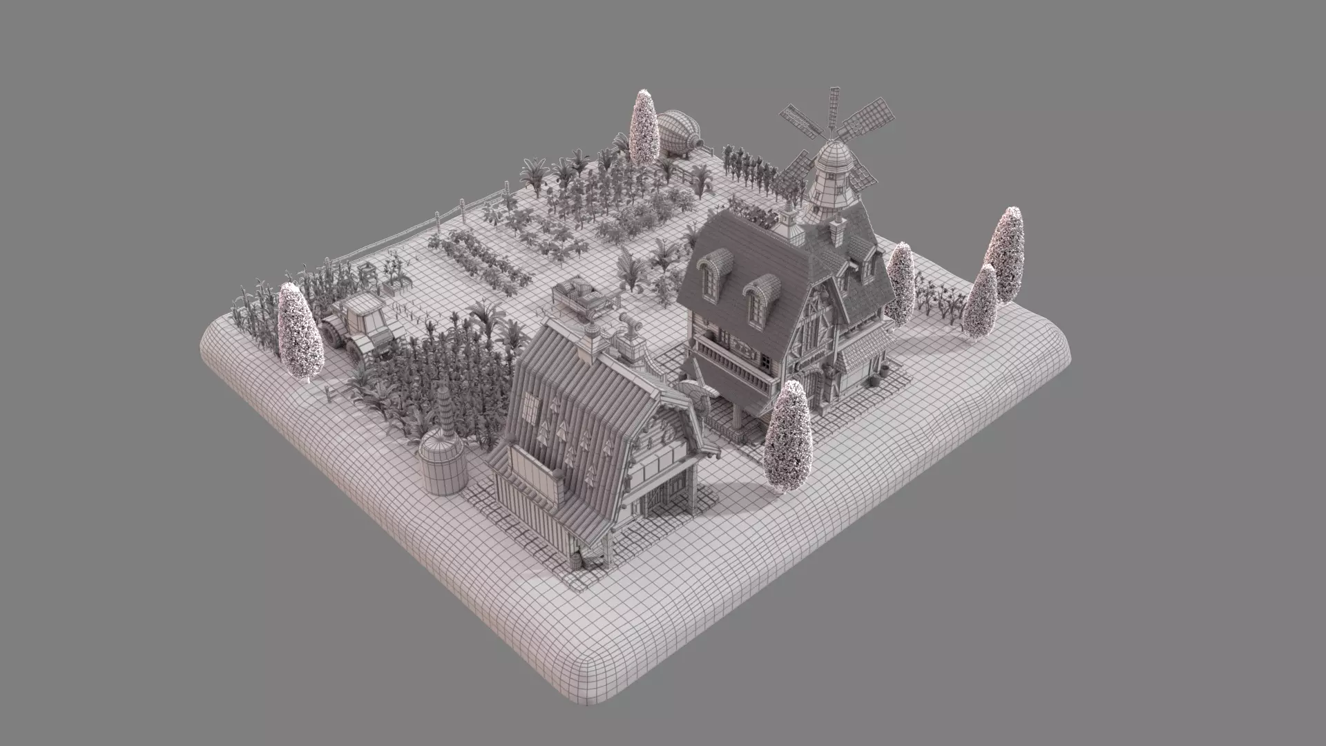 Cartoon Farm 3D model_10