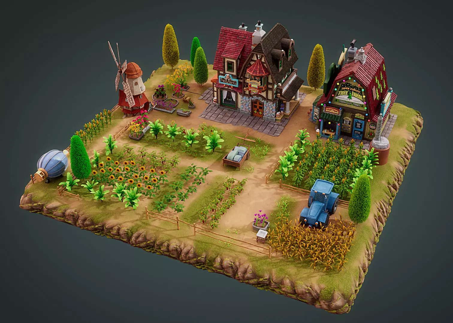 Cartoon Farm 3D model_0