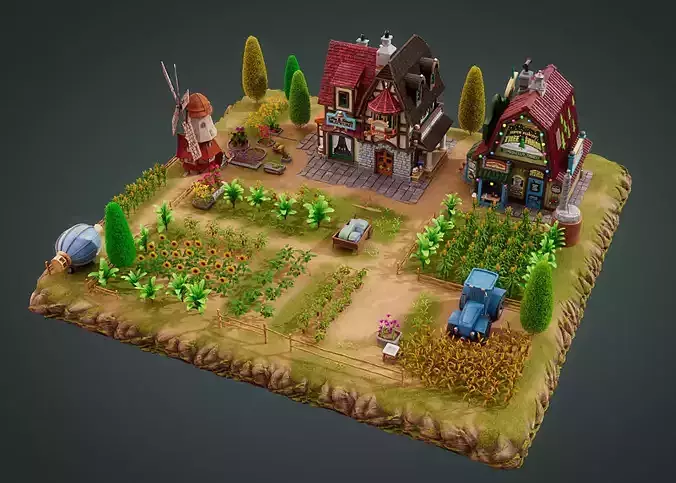 Cartoon Farm 3D model Cartoon Farm 3D model