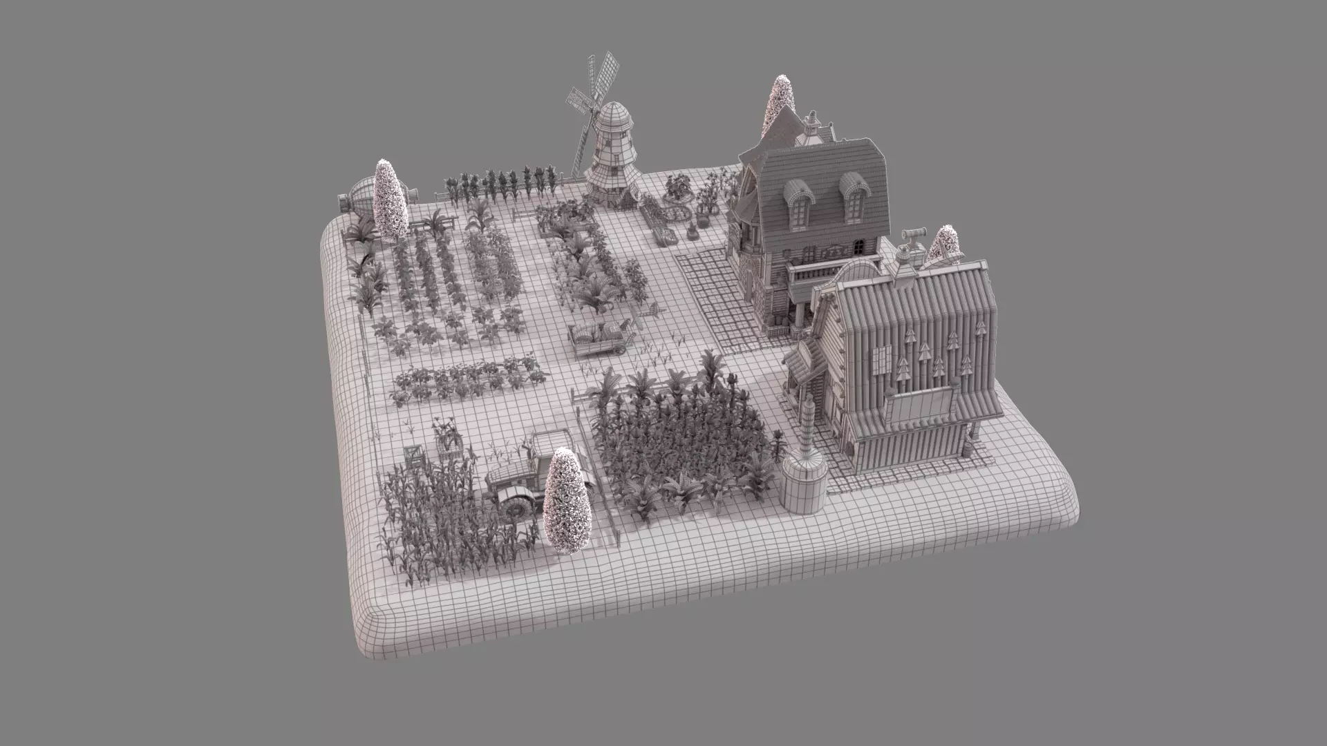 Cartoon Farm 3D model_9