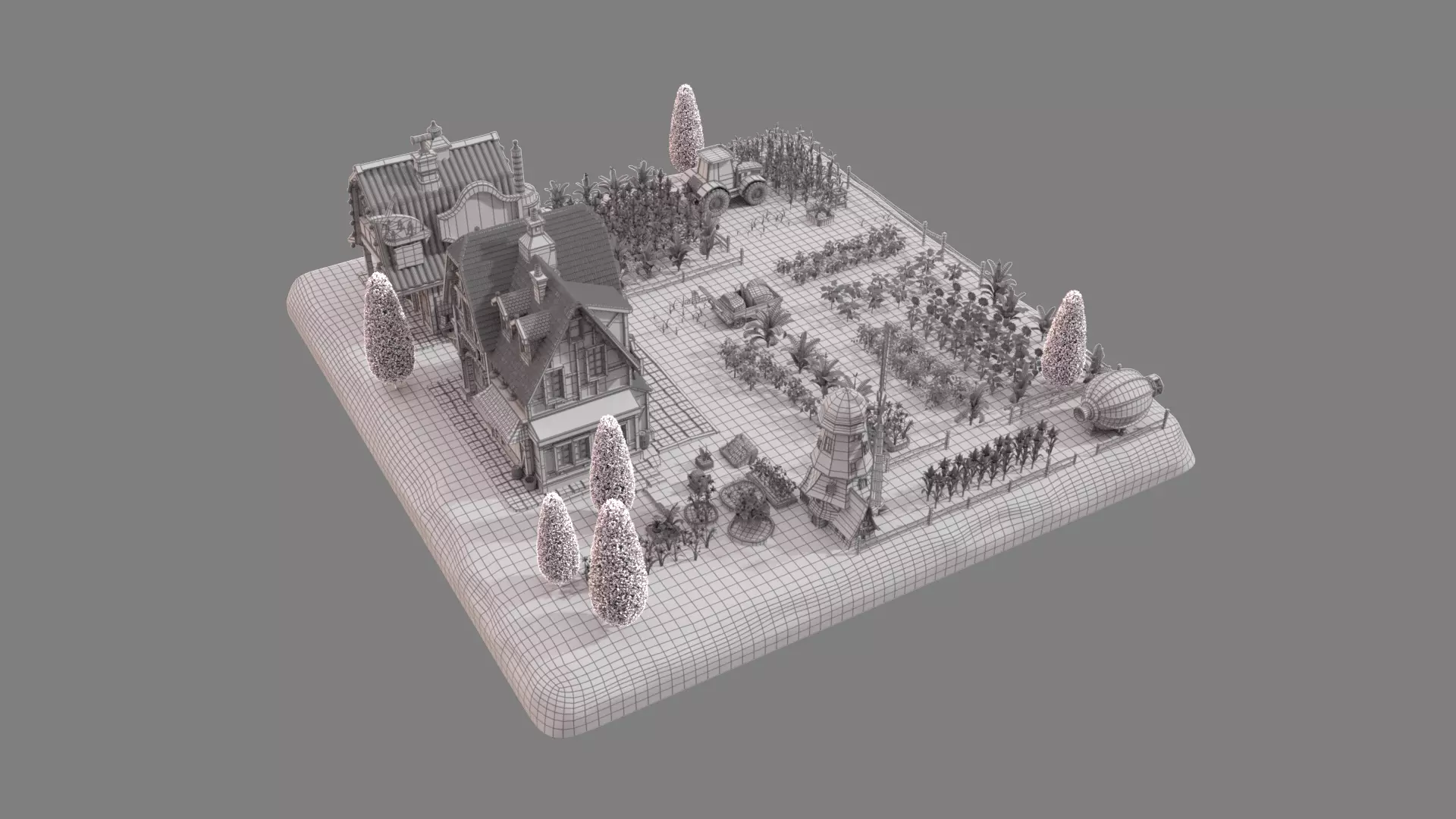 Cartoon Farm 3D model_12