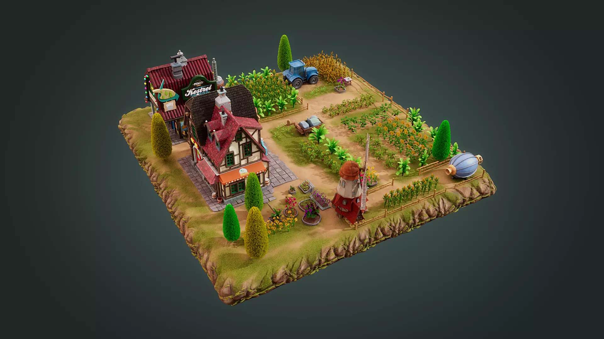 Cartoon Farm 3D model_5