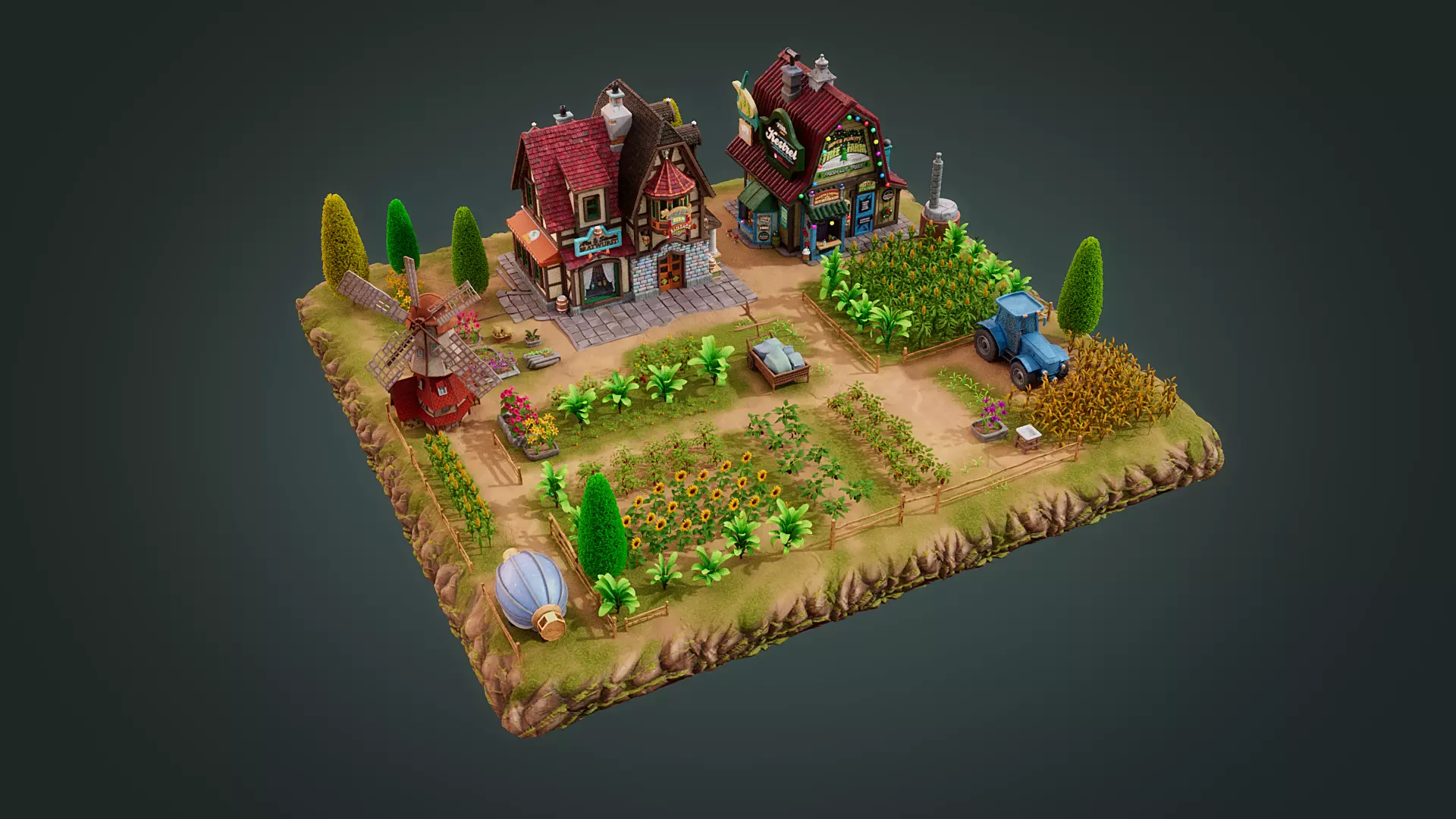 Cartoon Farm 3D model_7