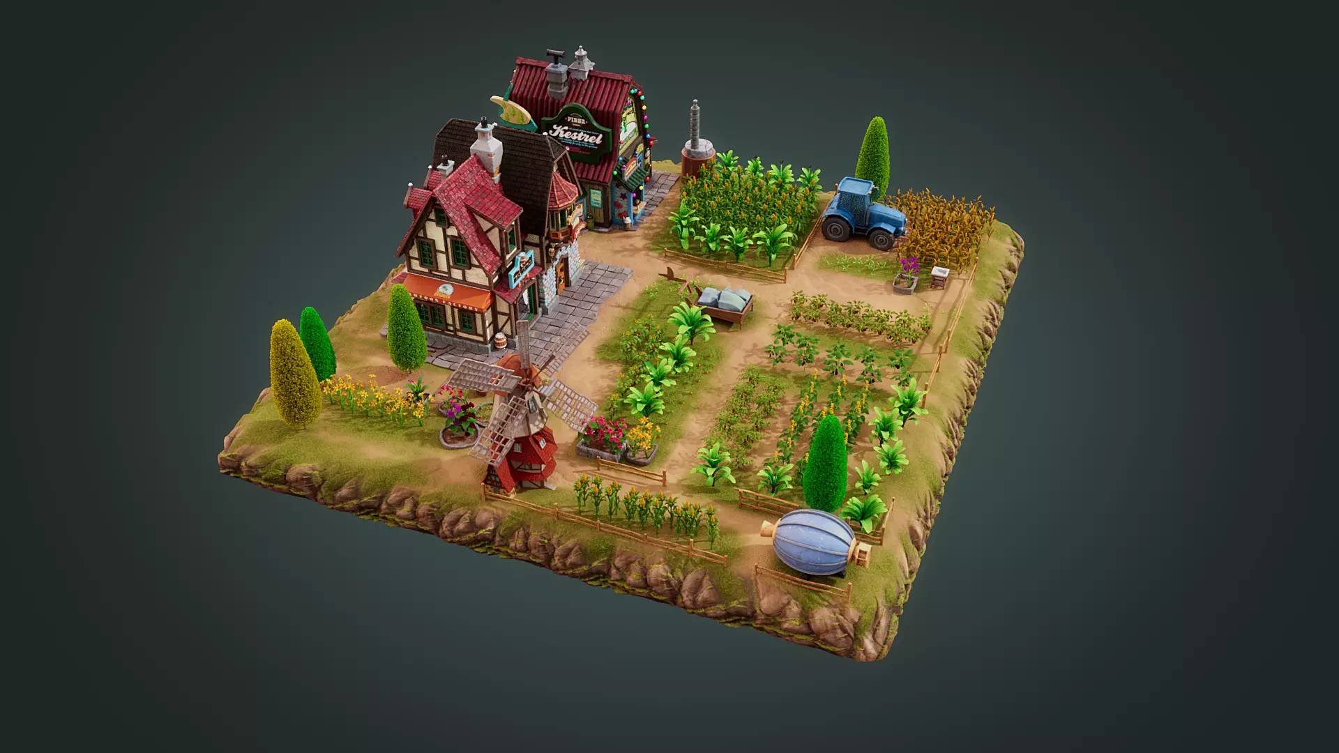 Cartoon Farm 3D model_6