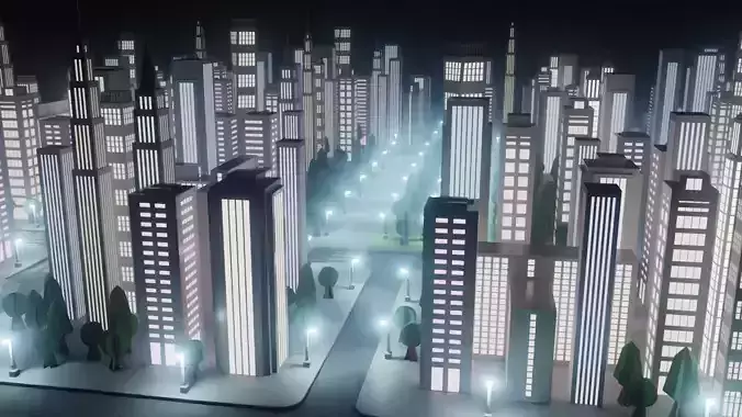 Paper City - Stylized Night Metropolis V2