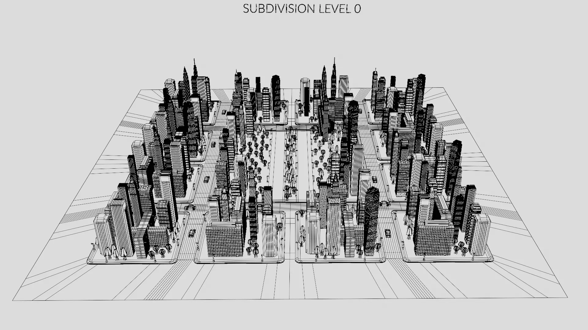 Paper City - Stylized Night Metropolis V2 Low-poly 3D model_14