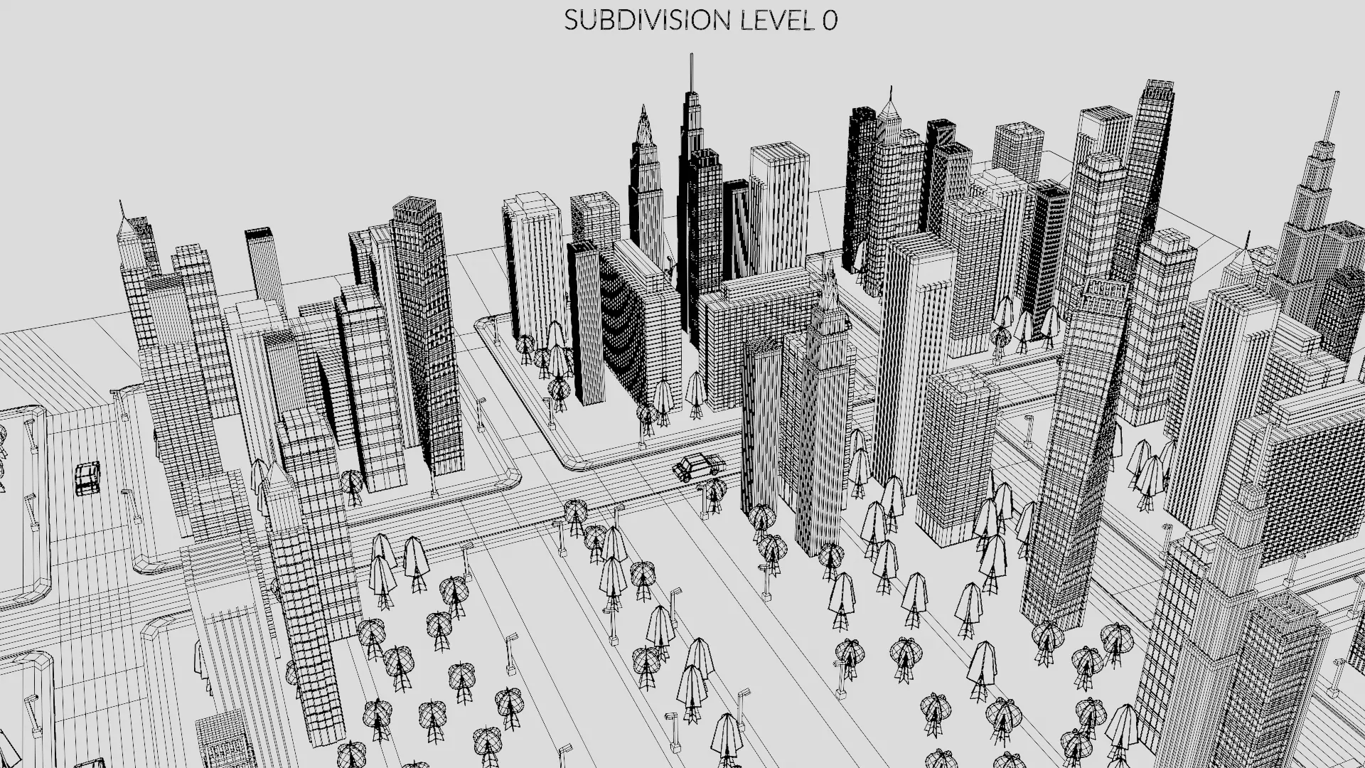 Paper City - Stylized Night Metropolis V2 Low-poly 3D model_16