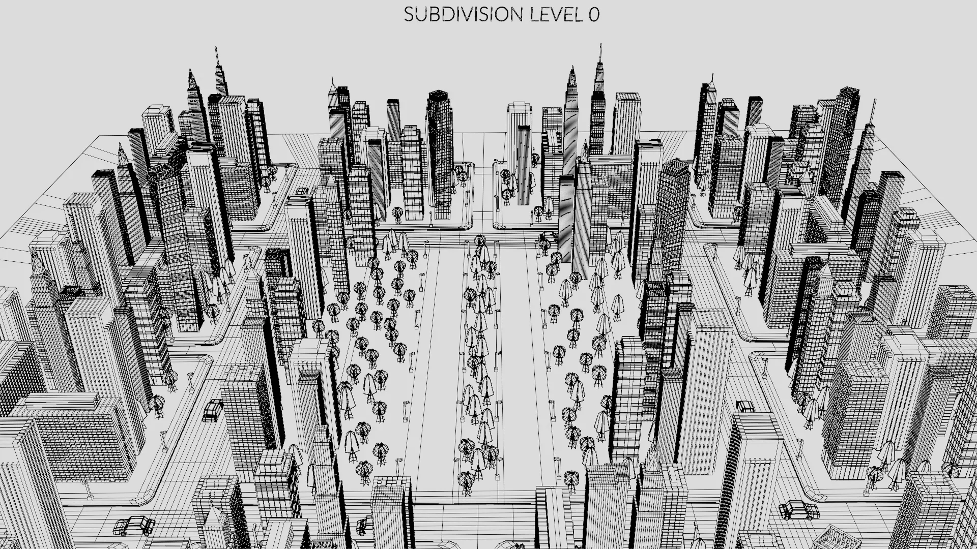 Paper City - Stylized Night Metropolis V2 Low-poly 3D model_15