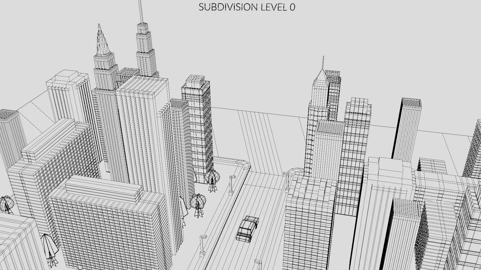 Paper City - Stylized Night Metropolis V2 Low-poly 3D model_17