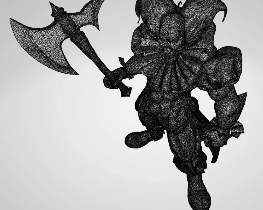 Evil Green Haired Clown with Magic Axe 3D print model_7