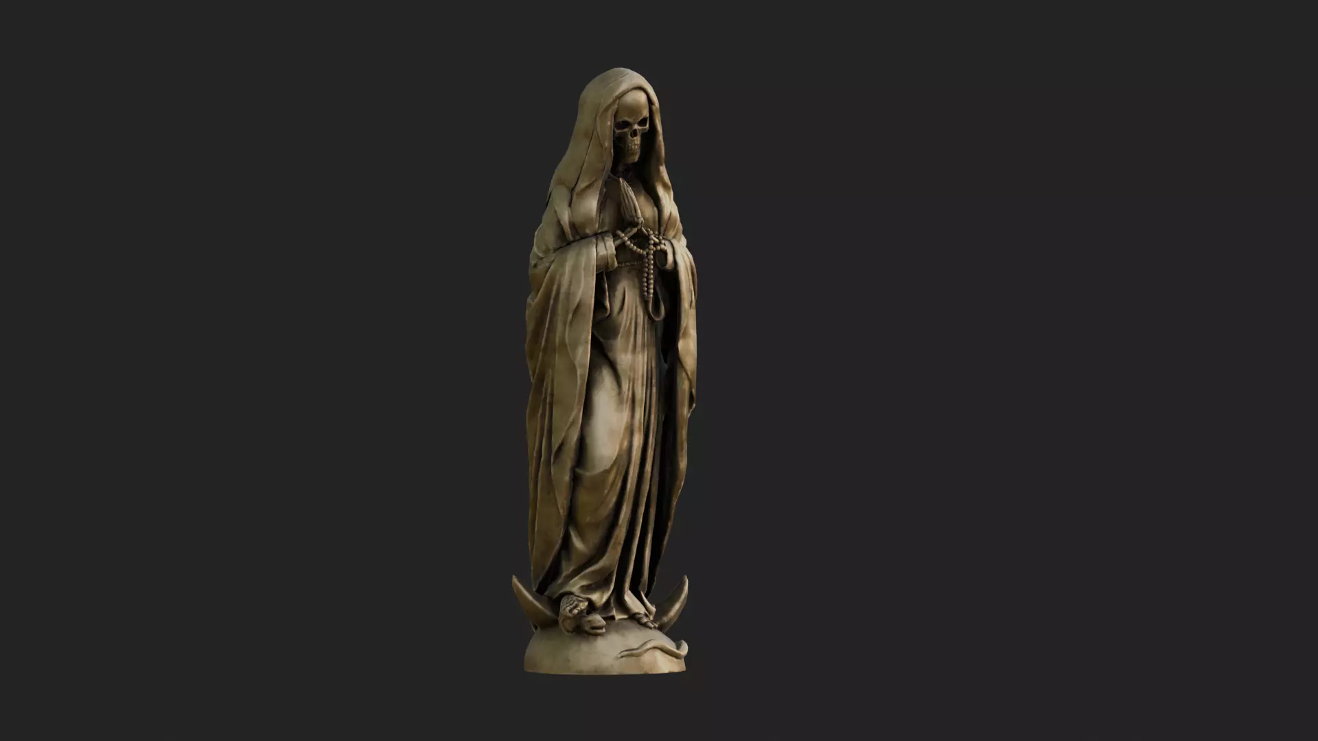 Santa Muerte Statues Low-poly 3D model_5