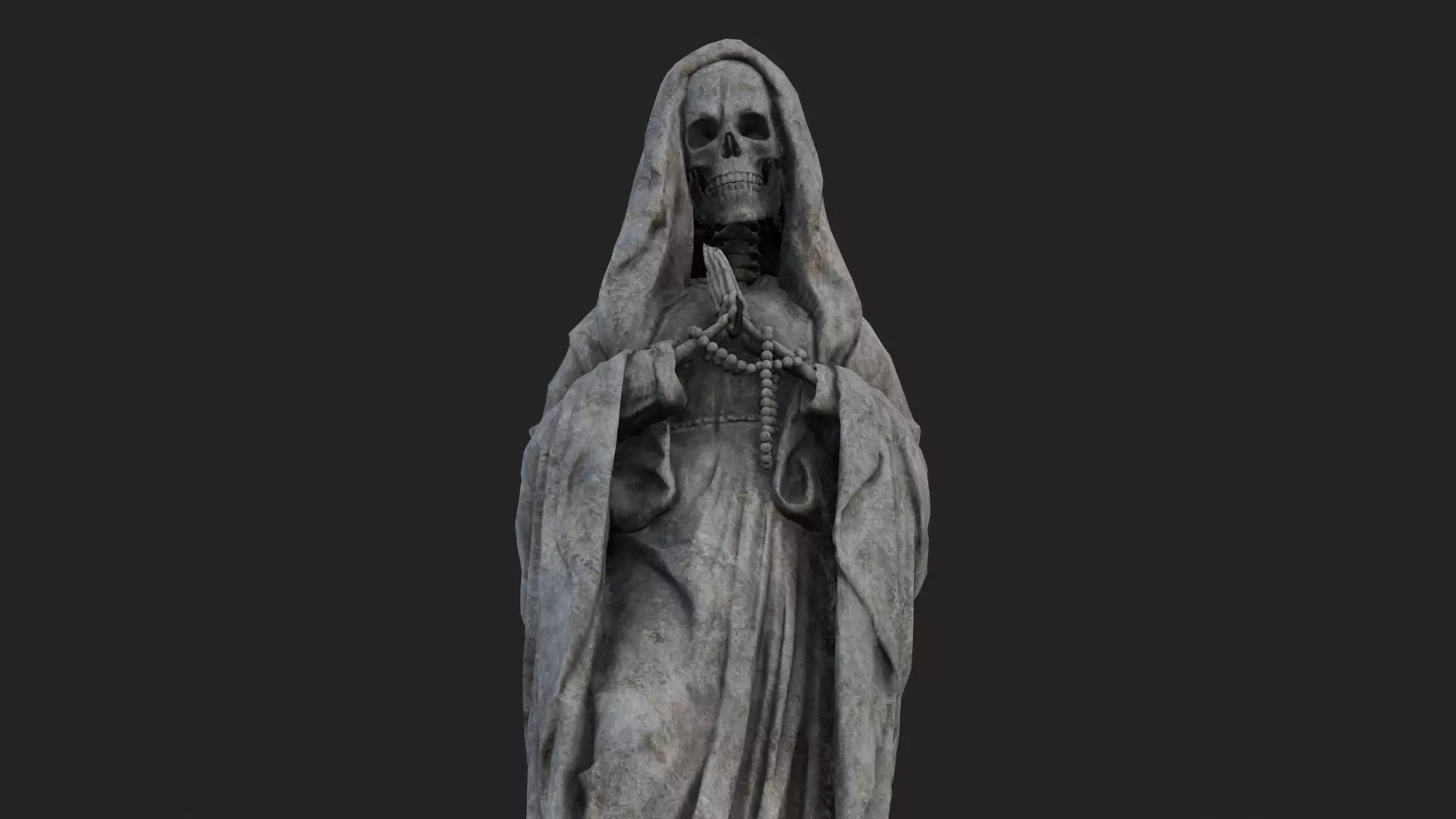 Santa Muerte Statues Low-poly 3D model_10
