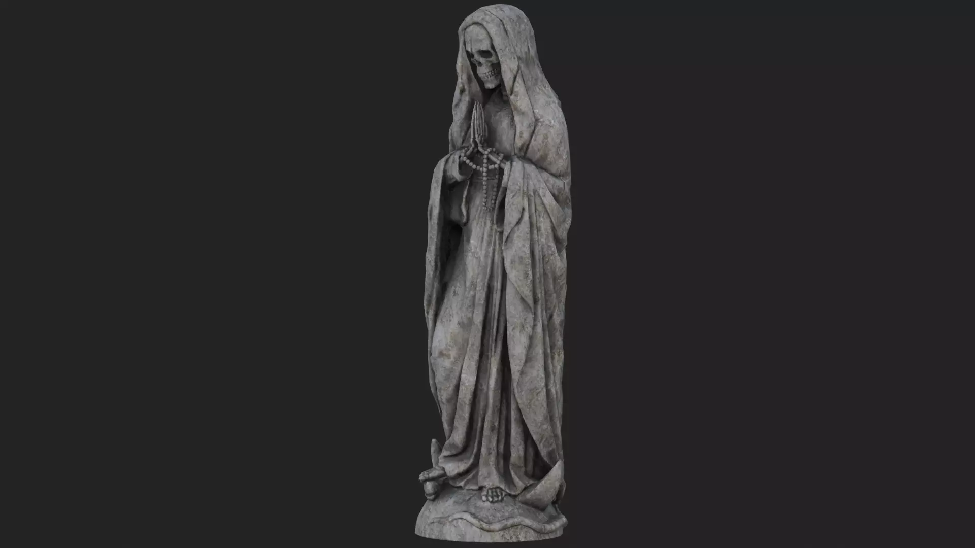 Santa Muerte Statues Low-poly 3D model_6