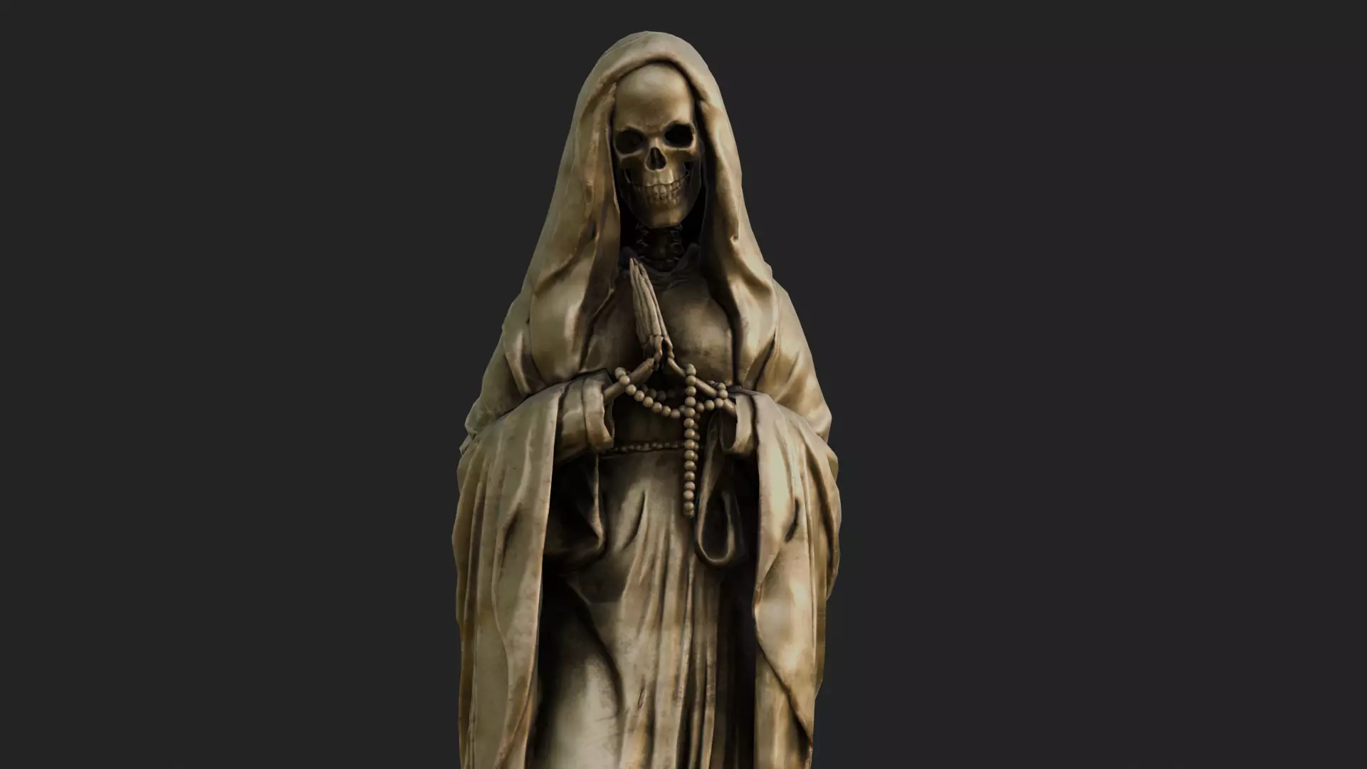 Santa Muerte Statues Low-poly 3D model_11