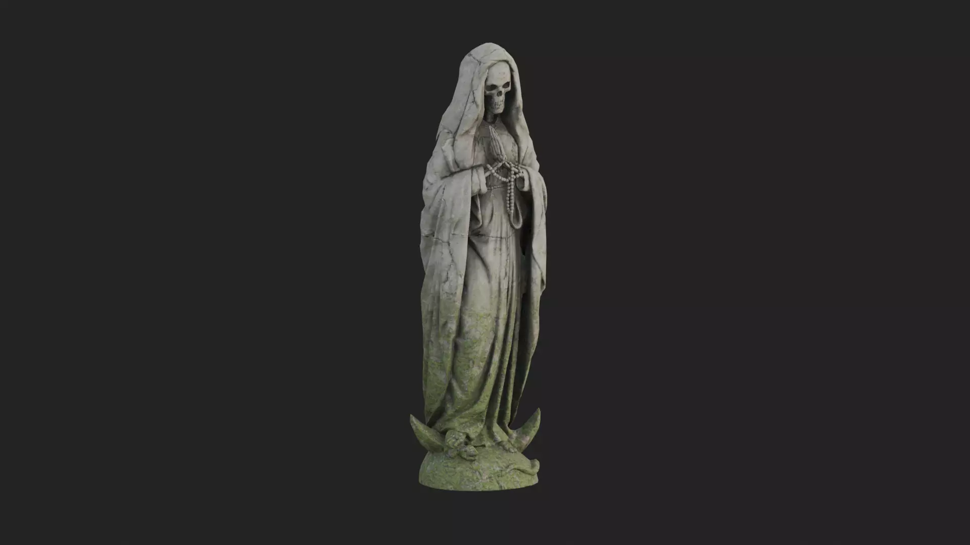 Santa Muerte Statues Low-poly 3D model_12