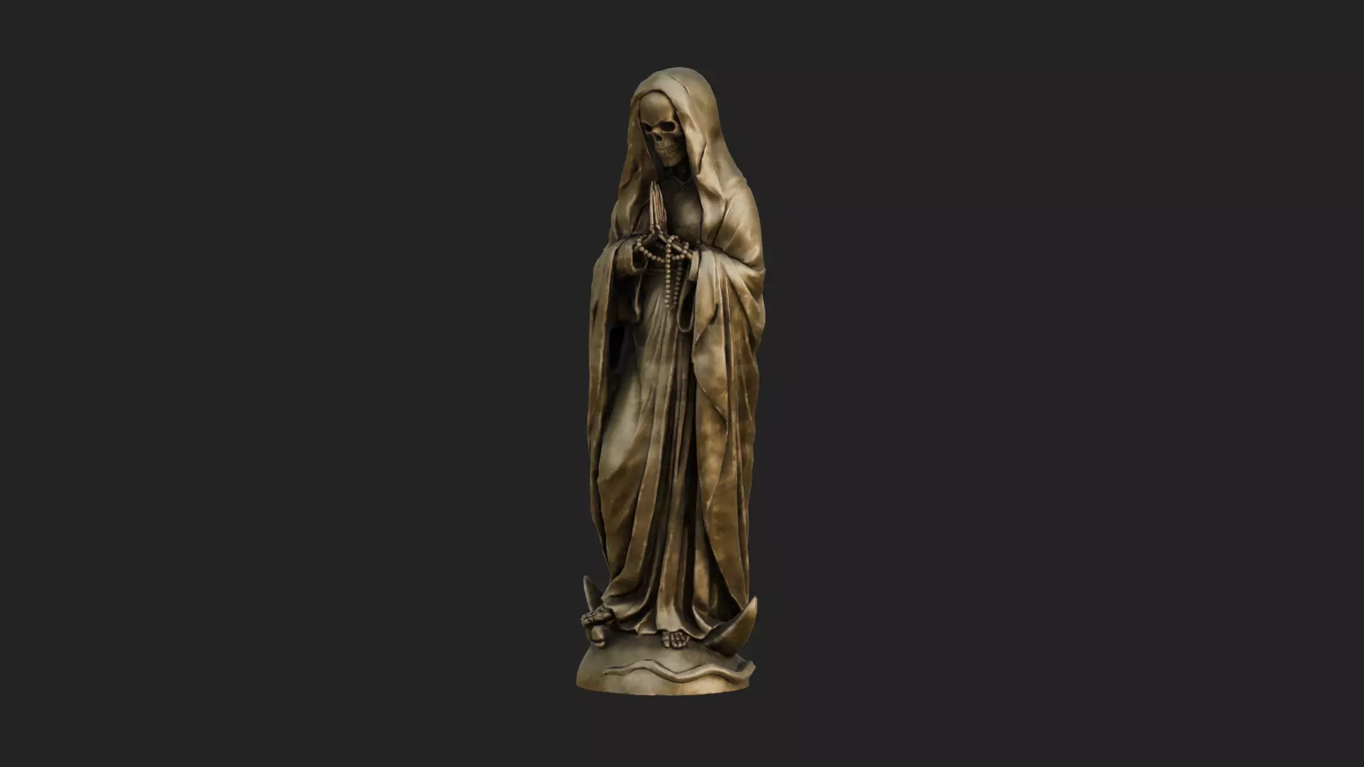 Santa Muerte Statues Low-poly 3D model_13